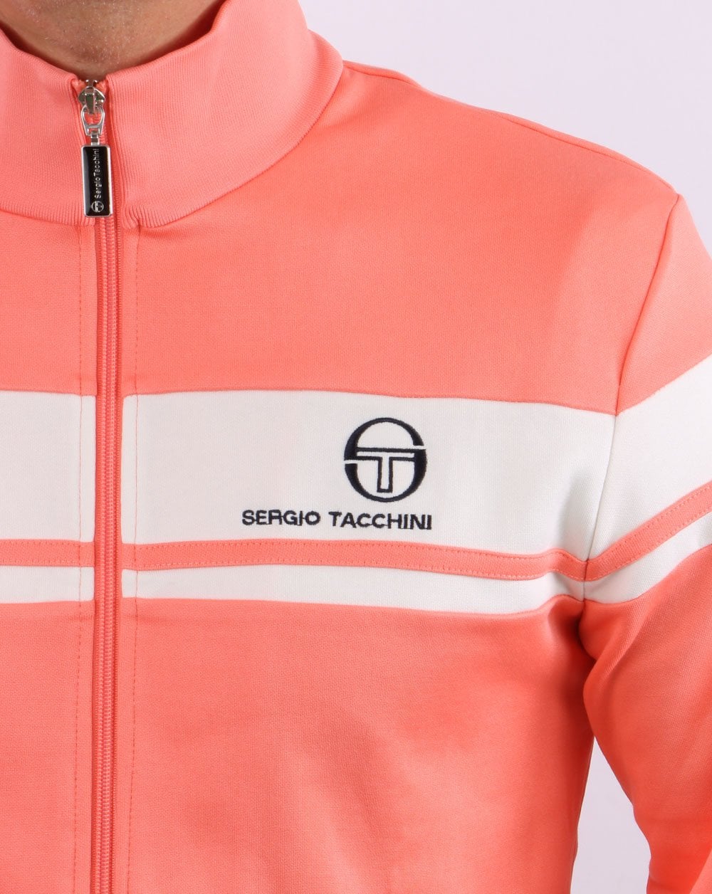 Sergio Tacchini Masters Track Top Coral/Off White