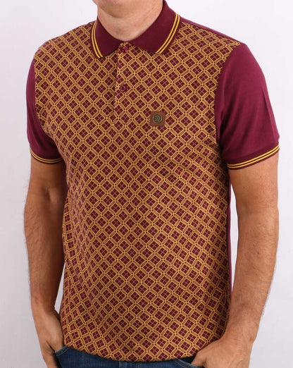 Trojan Argyle Panel Polo Shirt Port