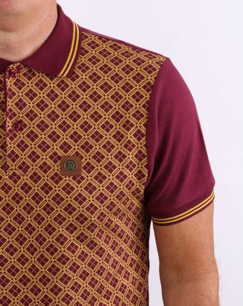 Trojan Argyle Panel Polo Shirt Port