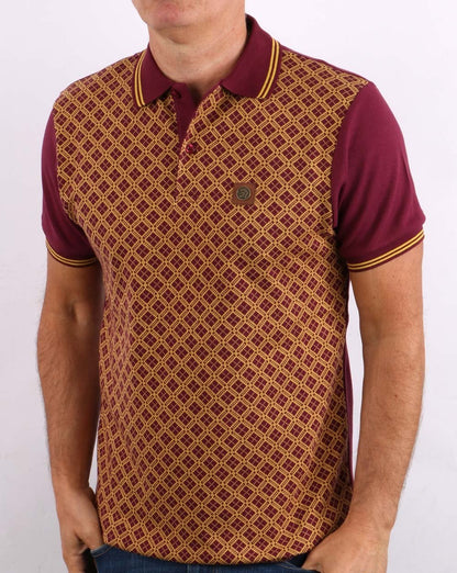Trojan Argyle Panel Polo Shirt Port