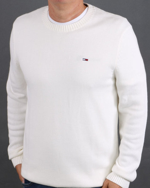 Tommy Jeans Crew Neck Knit Jumper Ecru