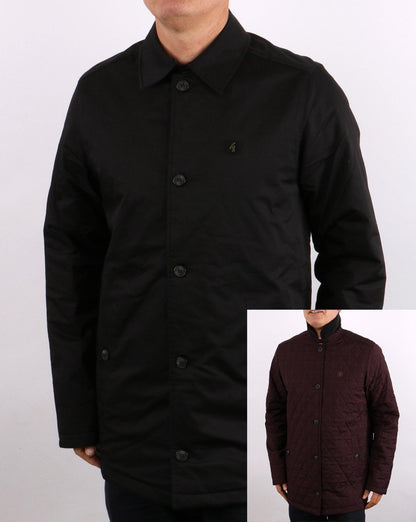 Gabicci Vintage Reversible Short Mac in Black/Port