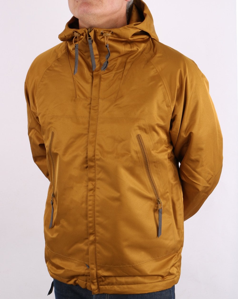 Pretty Green Zip Through Seam Sealed Jacket Tan