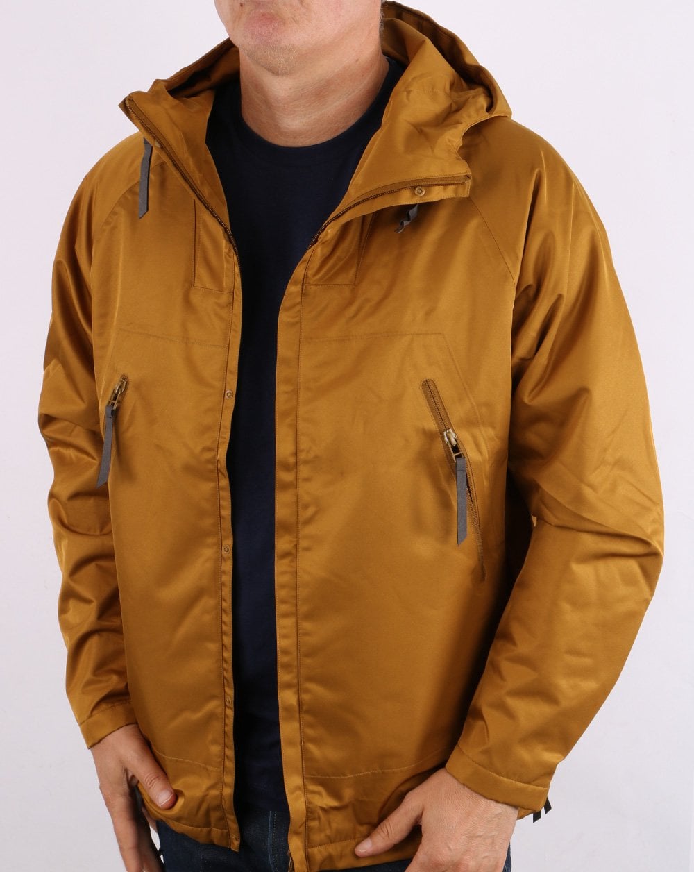 Pretty Green Zip Through Seam Sealed Jacket Tan