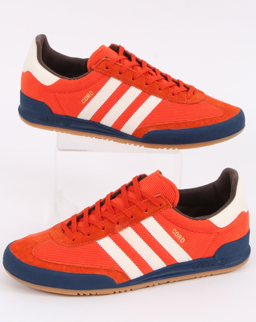 Adidas Cord Trainers Orange/Off White