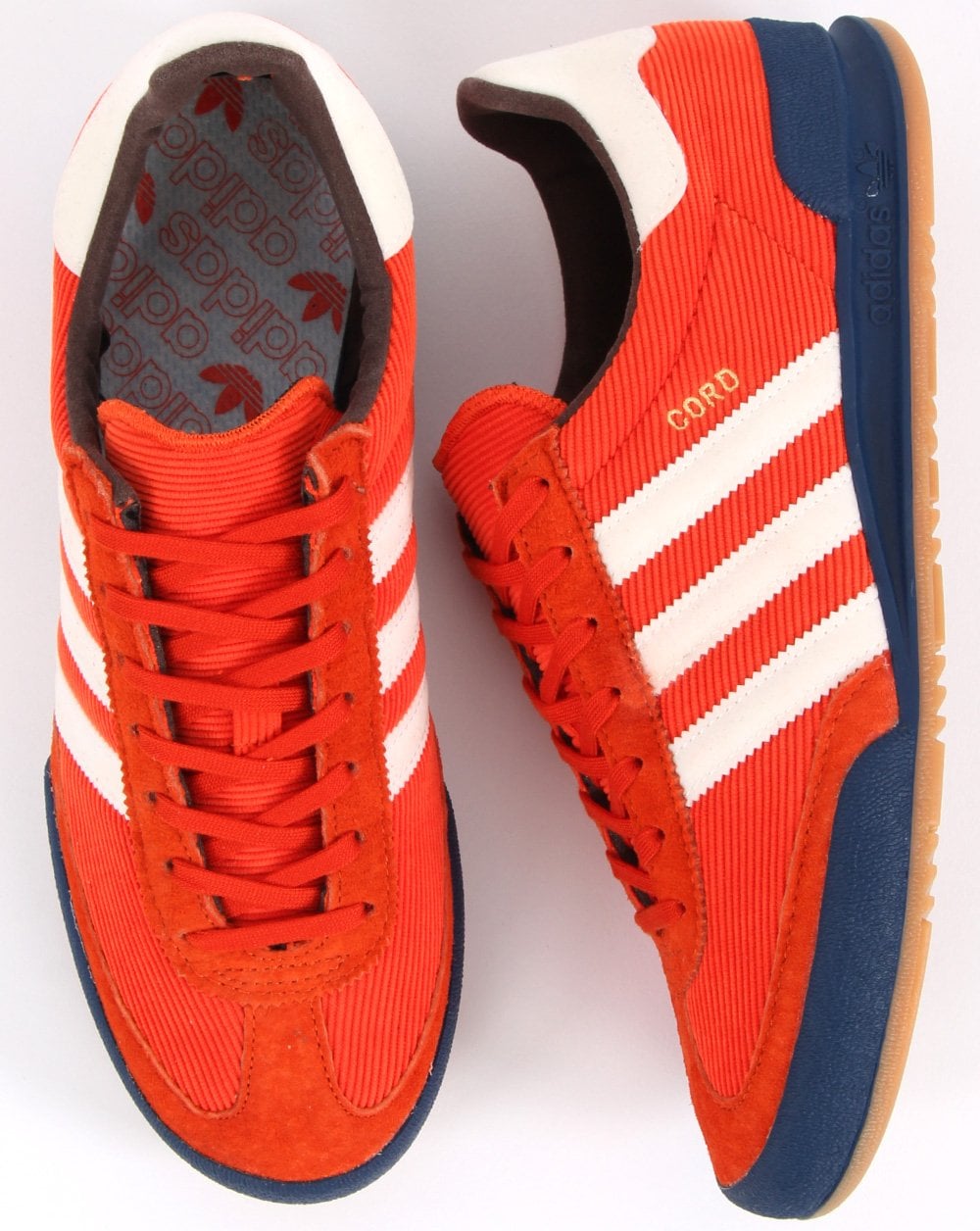 Adidas Cord Trainers Orange/Off White