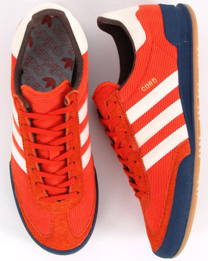 Adidas Cord Trainers Orange/Off White