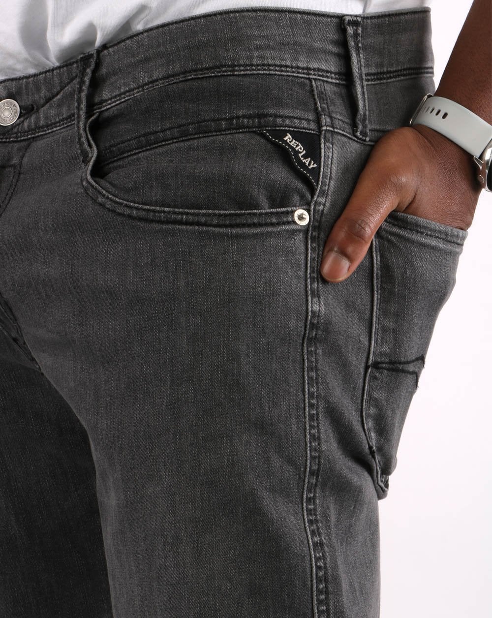 Replay Anbass Slim Fit Jeans Medium Grey