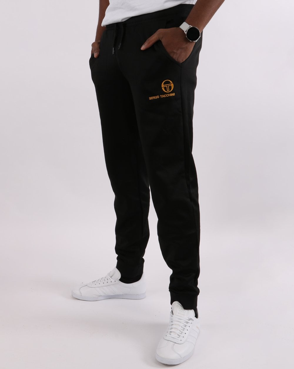Sergio Tacchini Cuffed Track Pants Black/Gold
