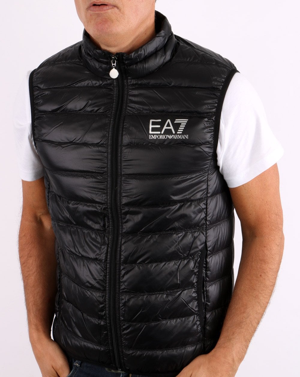 Emporio Armani EA7 Core Logo Zip Down Vest Black