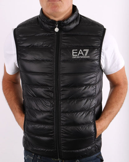 Emporio Armani EA7 Core Logo Zip Down Vest Black