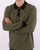 Pretty Green Contrast Long Sleeve Polo Khaki