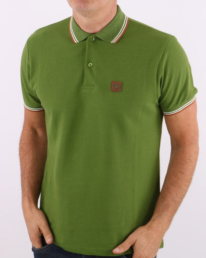 Trojan Tipped Pique Polo Shirt Green