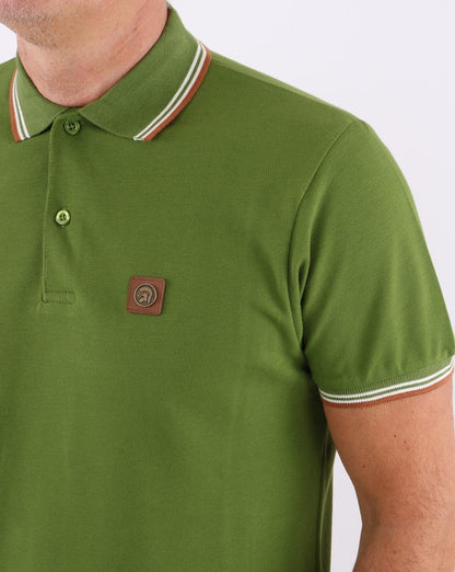 Trojan Tipped Pique Polo Shirt Green