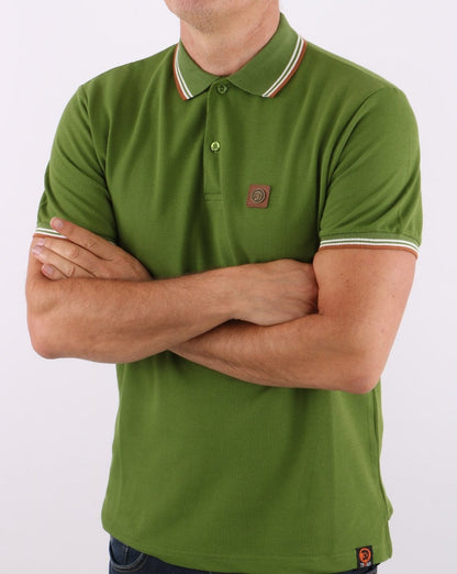 Trojan Tipped Pique Polo Shirt Green
