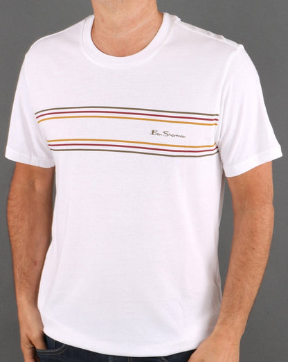 Ben Sherman Chest Stripe Logo T-shirt White