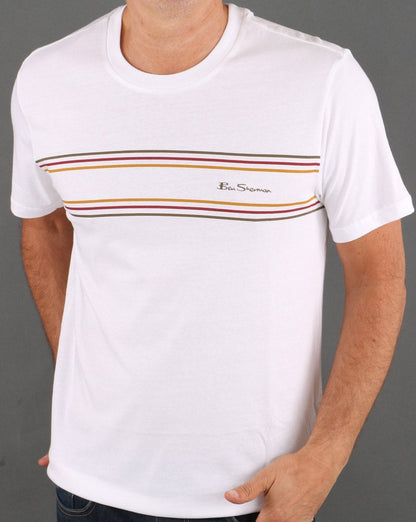 Ben Sherman Chest Stripe Logo T-shirt White