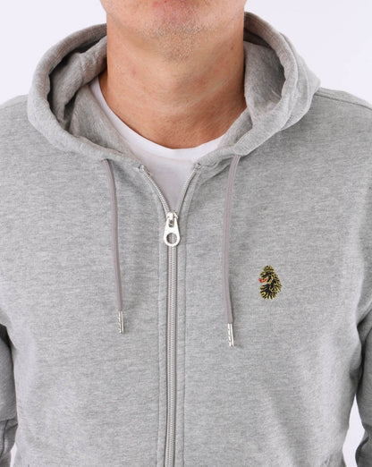 Luke Berlin Full Zip Hoody Mid Marl Grey