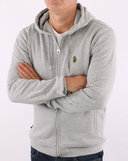 Luke Berlin Full Zip Hoody Mid Marl Grey