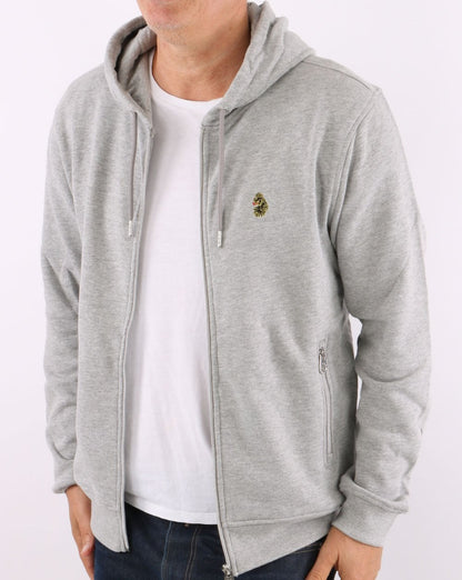 Luke Berlin Full Zip Hoody Mid Marl Grey