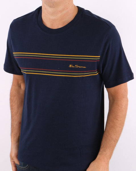 Ben Sherman Chest Stripe Logo T-shirt Navy