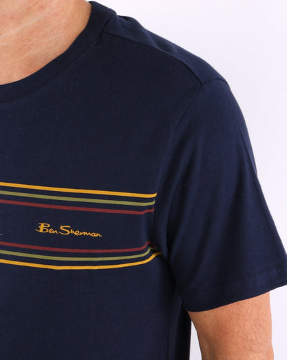 Ben Sherman Chest Stripe Logo T-shirt Navy