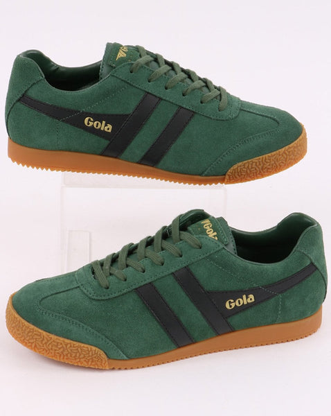 Gola Harrier Suede Trainer Evergreen/black