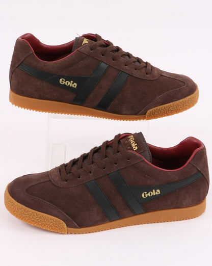 Gola Harrier Suede Trainer Dark Brown/black/deep Red