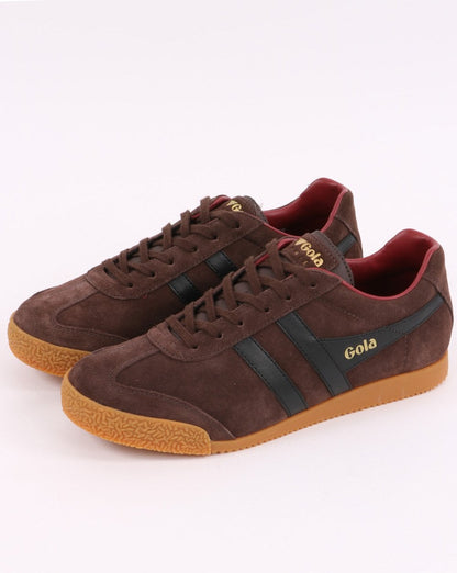 Gola Harrier Suede Trainer Dark Brown/black/deep Red
