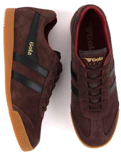 Gola Harrier Suede Trainer Dark Brown/black/deep Red