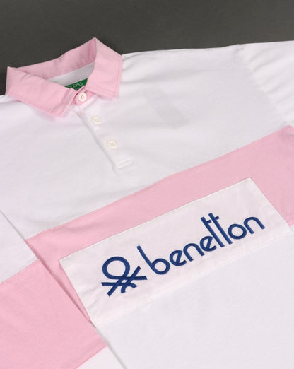 Benetton Rugby Shirt White/Pink