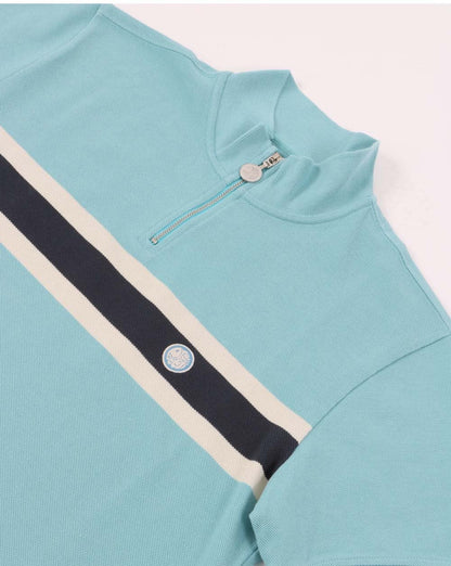 Pretty Green Chest Stripe Cycling Top Blue