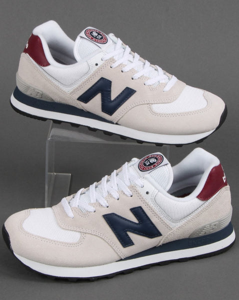 New Balance 574 Trainer White/Burgundy