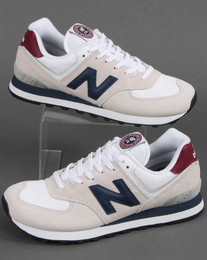 New Balance 574 Trainer White/Burgundy