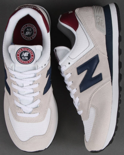 New Balance 574 Trainer White/Burgundy