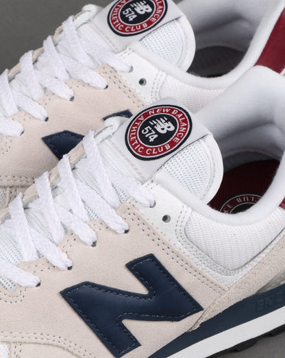 New Balance 574 Trainer White/Burgundy