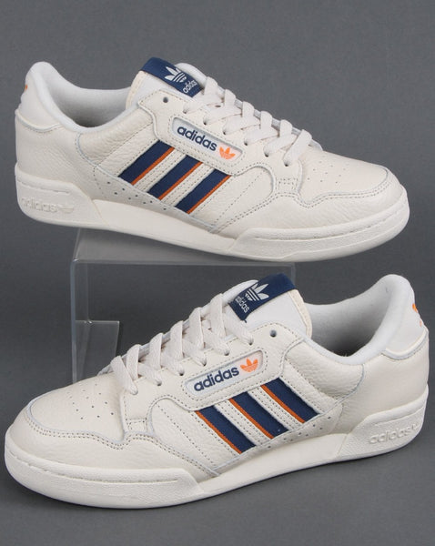 Adidas Continental 80 Stripes Trainers Off White/Navy/Orange