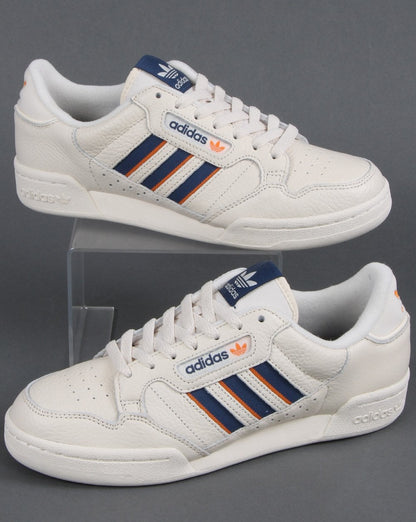 Adidas Continental 80 Stripes Trainers Off White/Navy/Orange