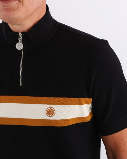 Pretty Green Chest Stripe Cycling Top Black