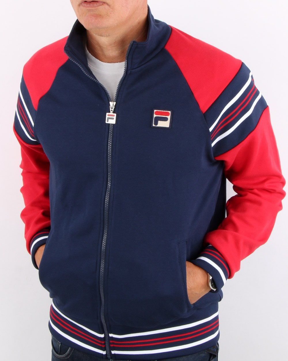 Fila Vintage Advantage Track Top Navy/Pale Lilac/White