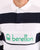 Benetton Striped Rugby Shirt Navy/White