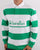 Benetton Striped Rugby Shirt Green/White