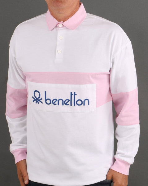 Benetton Rugby Shirt White/Pink