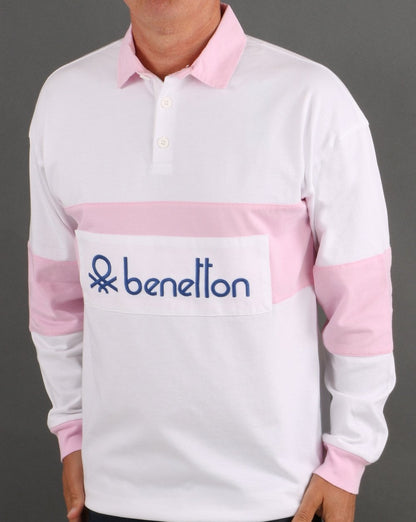 Benetton Rugby Shirt White/Pink