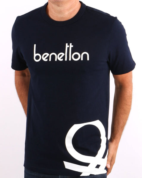 Benetton DNA Logo T-shirt Navy