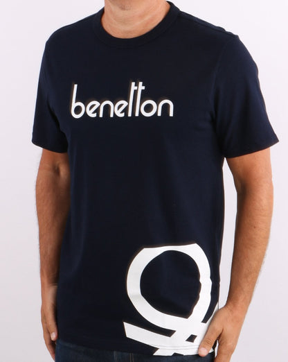 Benetton DNA Logo T-shirt Navy