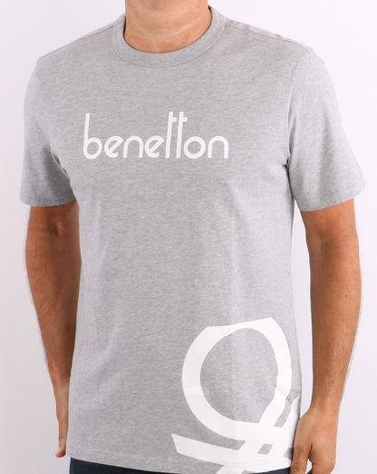 Benetton DNA Logo T-shirt Grey