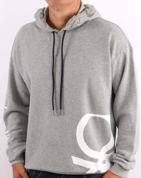 Benetton DNA Logo Hoodie Grey