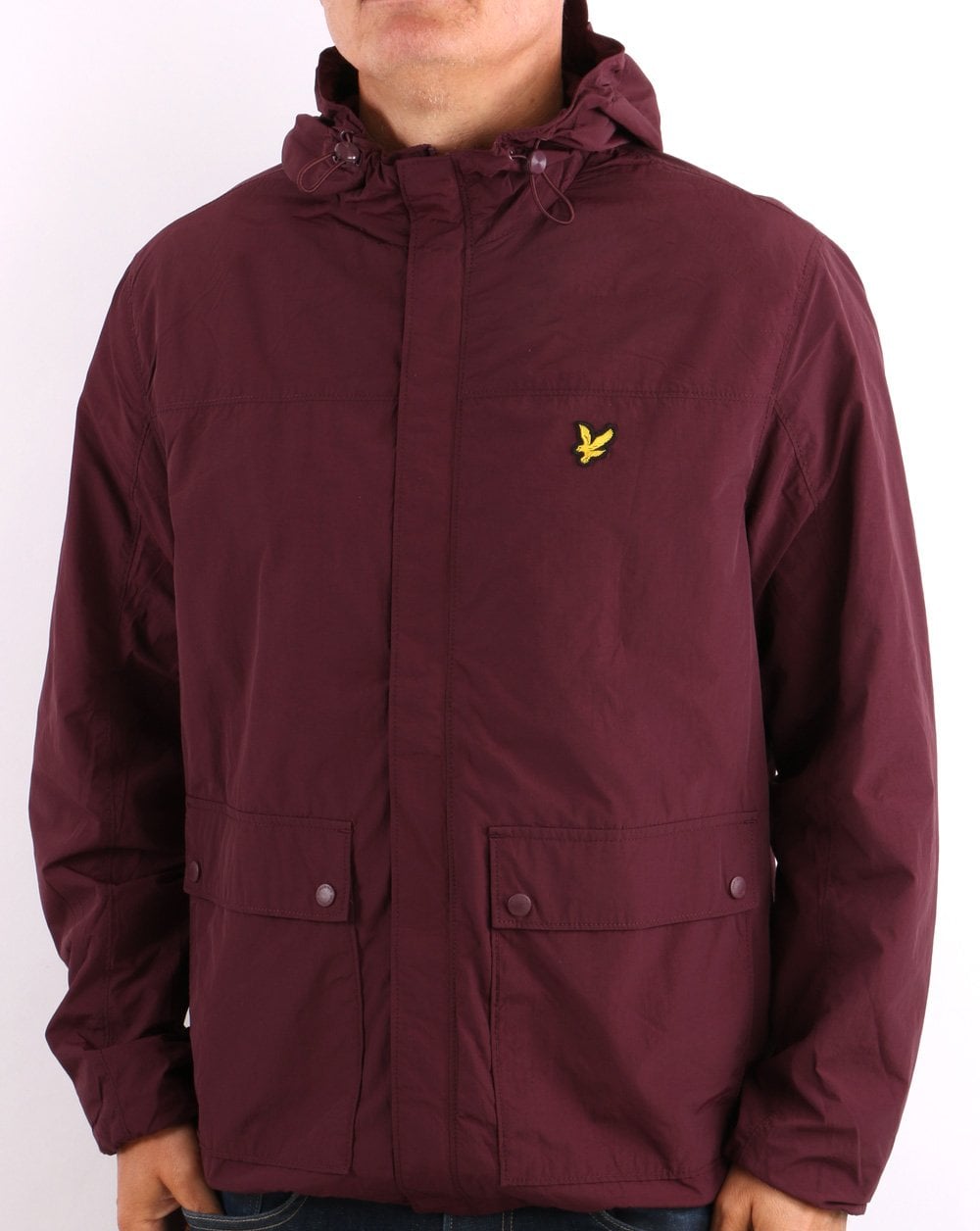 Lyle & Scott Hooded Pocket Jacket Burgundy