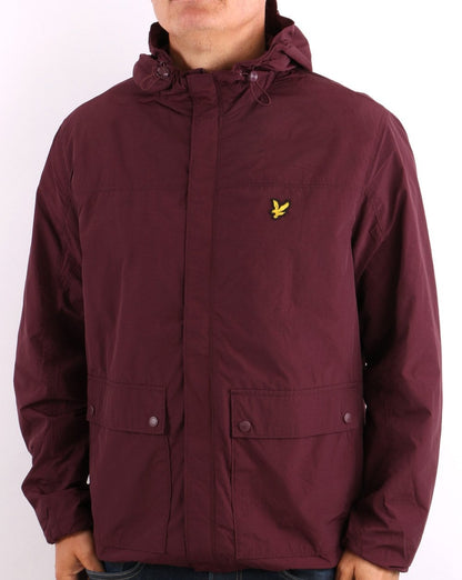 Lyle & Scott Hooded Pocket Jacket Burgundy